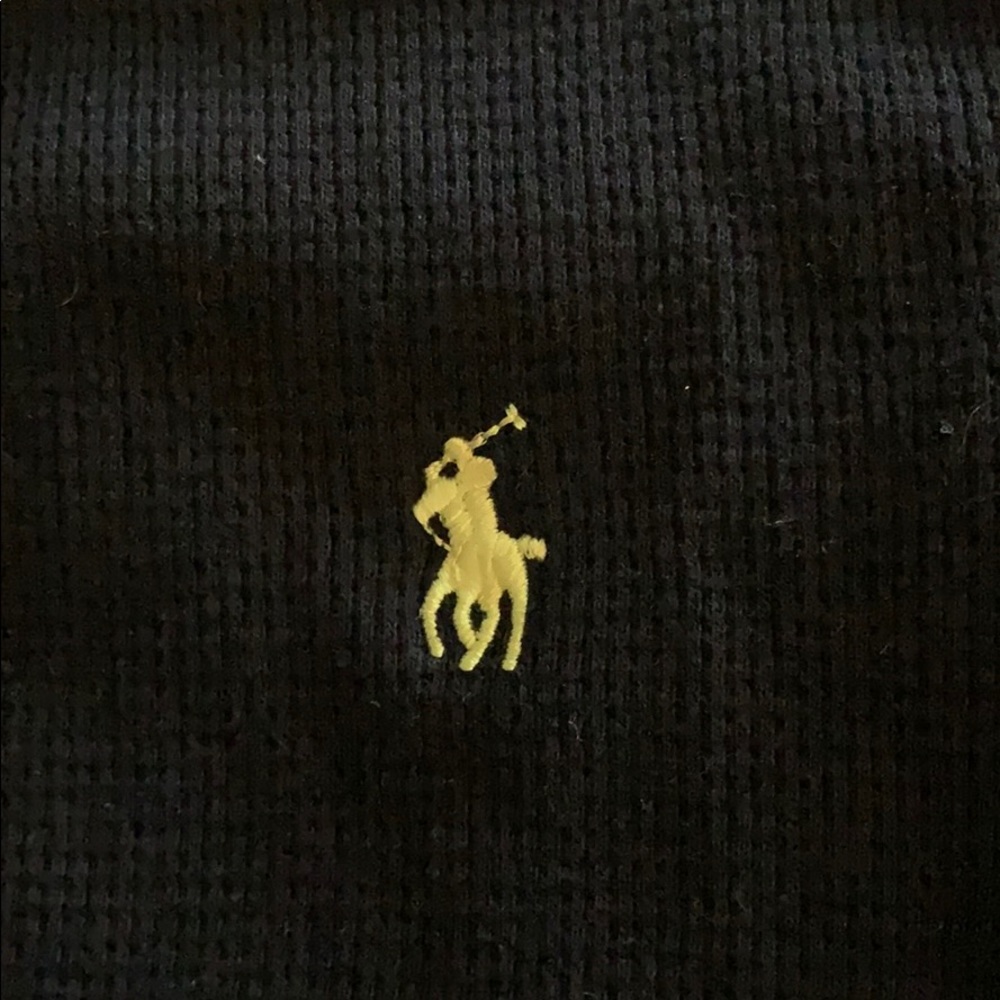 POLO Henley, Black and Yellow. EUC - Picture 3 of 4